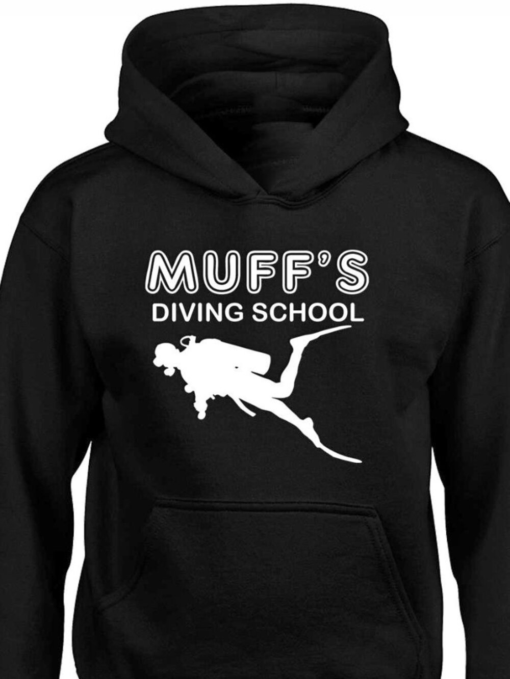 New Muff's Diving School Black Hoodie Fleece Sweatshirt